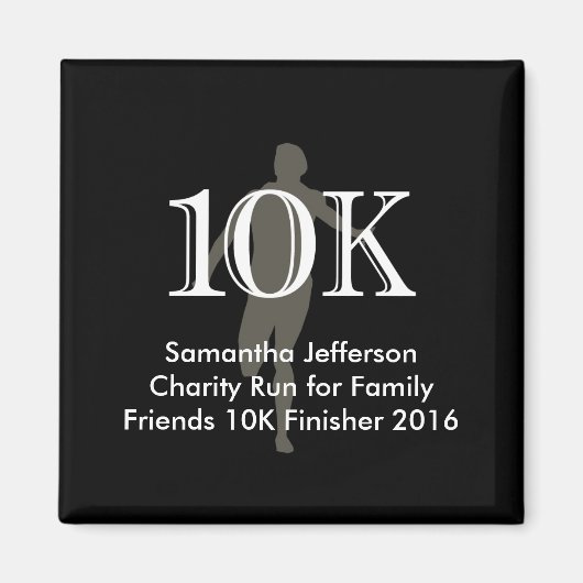 Persoonlijke Runner 10k, dwars-land Keepasje Magneet (Voorkant)