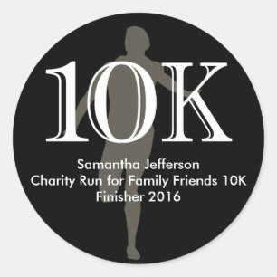 Persoonlijke Runner 10k, dwars-land Keepasje Ronde Sticker