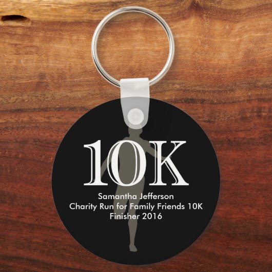 Persoonlijke Runner 10k, dwars-land Keepasje Sleutelhanger (Voorkant)