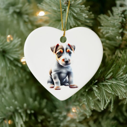 Persoonlijke Russell Terrier Puppy Keramisch Ornament (Boom)