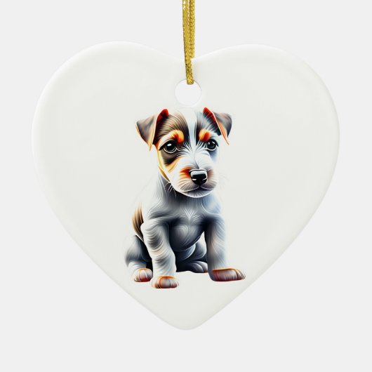 Persoonlijke Russell Terrier Puppy Keramisch Ornament (Voorkant)