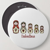 Persoonlijke Russische Doll Matryoshka Button Badg (Voorkant /achterkant)