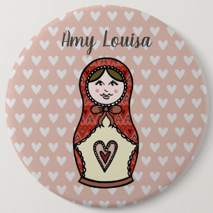 Persoonlijke Russische Doll Matryoshka Button Badg