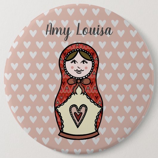 Persoonlijke Russische Doll Matryoshka Button Badg (Voorkant)