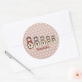 Persoonlijke Russische Doll Matryoshka Ronde Sticker (Envelop)