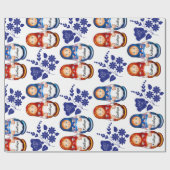 Persoonlijke Russische Matryoshka Dolls Cadeaupapier (Vlak)
