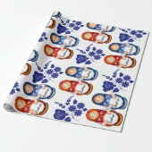 Persoonlijke Russische Matryoshka Dolls Cadeaupapier (Uitgerold)