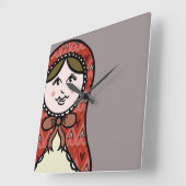 Persoonlijke Russische Nesting Matryoshka Doll Vierkante Klok (Hoek)