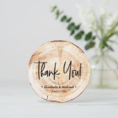 Persoonlijke Rustic Wedding Wood Grain Foto Kaart (Staand voorkant)