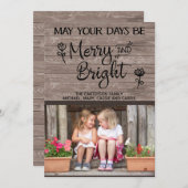 Persoonlijke Rustic Wood Kaart voor kerstfoto's (Voorkant / Achterkant)