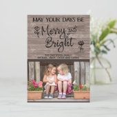 Persoonlijke Rustic Wood Kaart voor kerstfoto's (Staand voorkant)