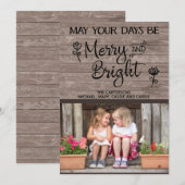 Persoonlijke Rustic Wood Kaart voor kerstfoto's (Voorkant / Achterkant)