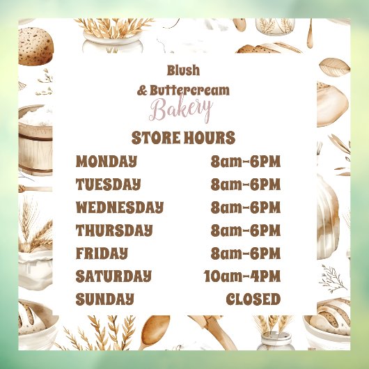 Persoonlijke Rustieke Bakkerij Raamsticker (Vel 3)