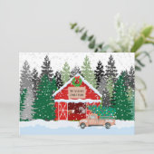Persoonlijke Rustieke Boerderij Scene Kerstkaart (Staand voorkant)