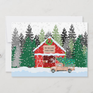 Persoonlijke Rustieke Boerderij Scene Kerstkaart