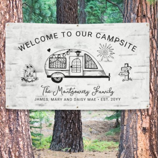 Persoonlijke Rustieke Camping Welkom Spandoek