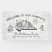 Persoonlijke Rustieke Camping Welkom Spandoek (Horizontaal)
