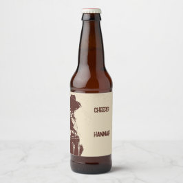 Persoonlijke Rustieke Cowgirl Western Feestje  Bier Etiket