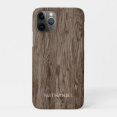 Persoonlijke Rustieke Donkerbruine Nep Houtstructu Case-Mate iPhone Case (Achterkant)