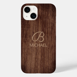 Persoonlijke Rustieke Houten Initiaal Naam Case-Mate iPhone 14 Hoesje
