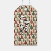 Persoonlijke Rustieke Kerstboom Cadeaulabel (Voorkant)