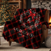 Persoonlijke Rustieke Kerstkrans Buffalo Plaid Fleece Deken