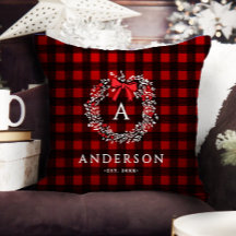 Persoonlijke Rustieke Kerstkrans Buffalo Plaid