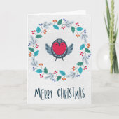 Persoonlijke Rustieke Krans Kerstgroet Kaart (Voorkant)