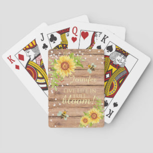 Persoonlijke Rustieke Leef het Leven in Volle Bloe Pokerkaarten