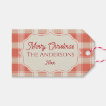 Persoonlijke Rustieke Rode Gingham Kerst
