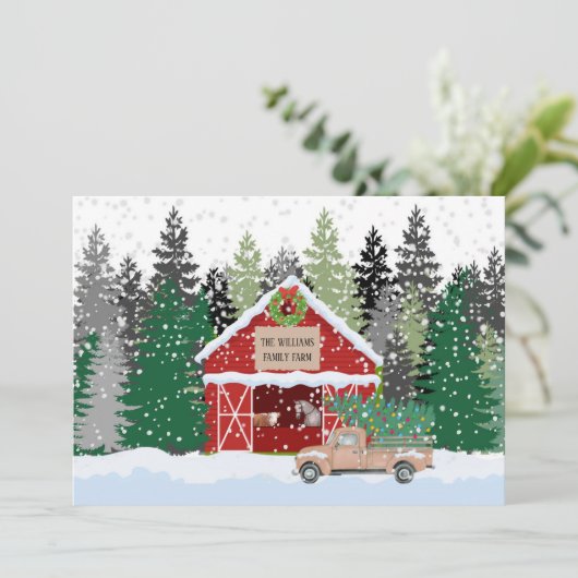 Persoonlijke Rustige Boerderij Scene-Kaart voor ke Feestdagenkaart (Staand voorkant)