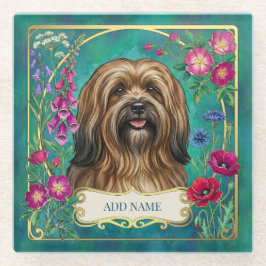 Persoonlijke Sable Lhasa Apso Bloem Glas Onderzett Glazen Onderzetter