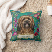 Persoonlijke Sable Lhasa Apso Bloemenkussen Kussen (Deken)