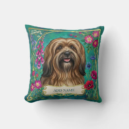 Persoonlijke Sable Lhasa Apso Bloemenkussen Kussen