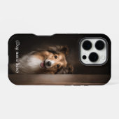 Persoonlijke Sable Sheltie-portret iPhone Hoesje (Achterkant horizontaal)