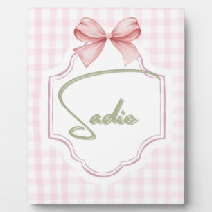 Persoonlijke Sadie Baby Meisje Slaapkamer Boog & G Fotoplaat