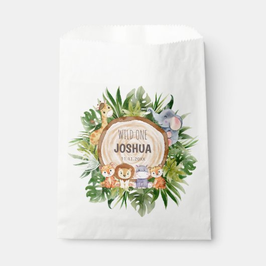 Persoonlijke Safari Animals Partij Bedankzakje (Voorkant)