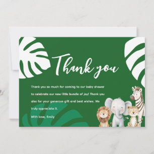 Persoonlijke Safari Baby Shower Bedankkaart