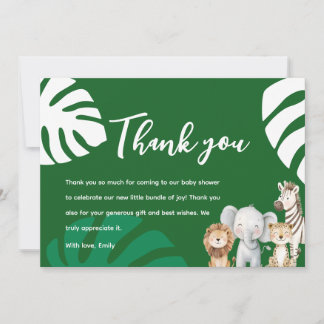 Persoonlijke Safari Baby Shower Bedankkaart