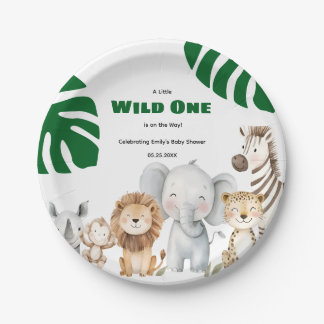 Persoonlijke Safari Baby Shower Papieren Borden Bordje