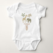 Persoonlijke Safari Baby Slab | Aangepaste naam Romper (Voorkant)