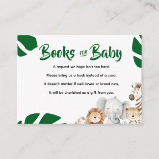 Persoonlijke safari-boeken voor baby informatiekaartje