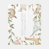 Persoonlijke safari dierendeken voor kinderen fleece deken (Voorkant)