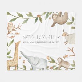 Persoonlijke safari dierendeken voor kinderen fleece deken