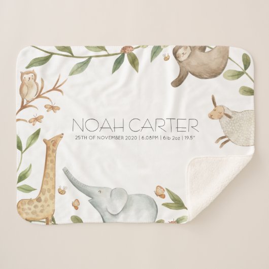 Persoonlijke safari kinder deken (Voorkant (horizontaal))