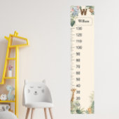 Persoonlijke Safari Naam Monogram Groeimeter Poster