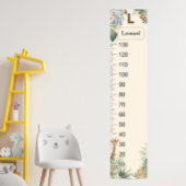 Persoonlijke Safari Naam Monogram L Groeimeter Poster