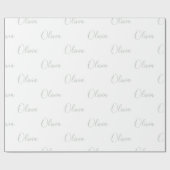 Persoonlijke Sage Green Girly Elegant Name Cadeaupapier (Vlak)