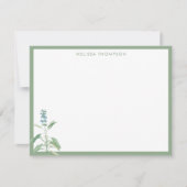 Persoonlijke Sage Green Vintage Notitiekaartje (Voorkant)