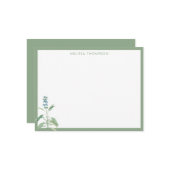 Persoonlijke Sage Green Vintage Notitiekaartje (Voorkant / Achterkant in situ)